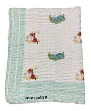 Jaipuri Razai, Hand Block Printed Cotton Coverlet Light Weight Baby block Quilt