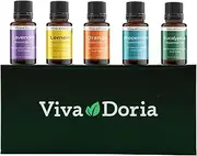 Viva Doria Food Grade Essential Oil Set - Top 5 Blends for Diffusers, Home Care, Candle Making Scents, Fragrance, Aromatherapy, Humidifiers