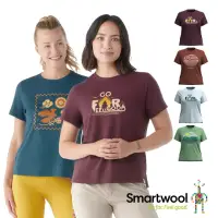 在飛比找momo購物網優惠-【SmartWool】女塗鴉短Tee(美麗諾羊毛衣 保暖衣 
