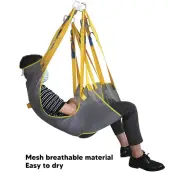 Patient Aid Lift Sling Mesh Full Body Divided Legs Head Strong Load Bearing T