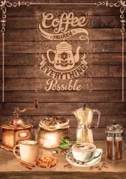 Little Birdie Decoupage Paper A4 2/Pkg-Espresso Coffee DECOU1-89632