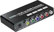 RGBS to HDMI Converter, YPbPr Component to HDMI Converter with Scaling Function, Compatible with 240P/480i and Other Resolutions Input for PS1/PS One/PS Slim/PS2/NGC/Wii/DVD/VHS to Display on HD TVs