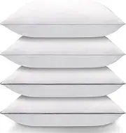 Nctoberows Bed Pillows for Sleeping Queen Size Set of 4, Luxury Hotel Quality Cooling Pillows, Super Soft Down Alternative Fill for Side Back and Stomach Sleepers