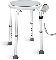 pxsulliao Foldable Adjustable Swivel Bath Seat, Bathroom Bathtub Shower Chair Stool for Elderly and Disabled, Seniors Tub Transfer Bench for Inside Shower (Grey, Basic Version)