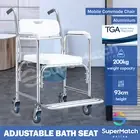 Aluminum Shower Toilet Commode Chair Bathroom Bedside Footrest Wheelchair Seat