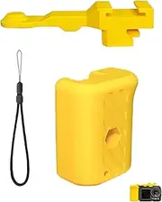 Street Photography Xplorer Grip Kit for DJI Action 5 Pro/ 4/3 - Requires Official Camera Cage Install, Side Handle Grip with Shutter Button for Vlogging & Travel Shoot (Yellow)