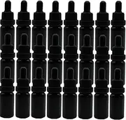 24PCS 10ml Glass Essential Oil Bottle,Empty Small Eye Dropper Vilas,Serum Essence Pipettes Jar,Travel Dropping Container(0.34oz) (Black)