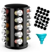 Rotating Spice Rack Organizer for Cabinet Spice Racks Storage with 20 Jars Spi