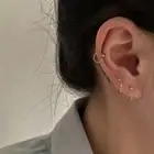 1Pair Fashion Women Tragus Cartilage Helix Studs Earrings Piercing Jewelry)