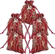 [WOOVEEWIND] 5pcs Small Drawstring Pouches Jewelry Bags Candy Bags Bridal Wedding Organza