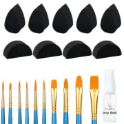 Pro Face Paint Brushes 9Pcs Face Painting Sponges Spray Bottle Art Accessory Set