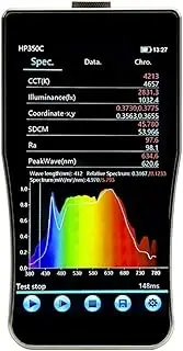 HP350C Portable Spectroradiometer Handheld Optical Spectrometer Kit Color Temperature Illuminometer 380-780nm for Home, Plant Growth Lab