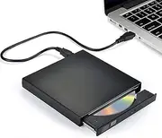 Blingco External CD DVD Drive, USB 2.0 Slim Protable External CD-RW Drive DVD-RW Burner Writer Player for Laptop Notebook PC Desktop Computer, Black