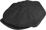 [Peaky Blinders] Men's 8 Piece 'Newsboy' Style Flat Cap Wool