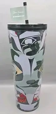 NEW Starbucks 24 Oz. Alison Bremner Green, White & Red Tlingit Pattern Tumbler