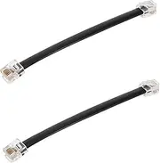 2PCS Flat Core Telephone Cable Male to Male for Communication Space Saving Design Easy Installation Durable Connection for Use