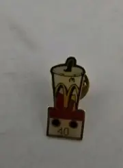 McDonald's Soft Drink Lapel Pin Soda Shake To Go On Wheels 1" New