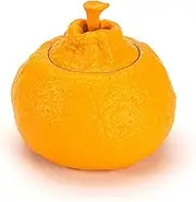 Decorative Ceramic Tea Jar Tangerine Shape Tea Tins Containers with Lids Porcelain Ornament Tea Pot Food Storage Jar for Table Decoration, 220ml Container