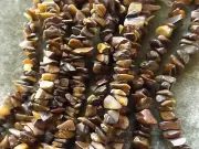 TIGERS EYE SMALL CHIP GEMSTONE BEADS + 36 INCH STRAND CRAFTING BEADING