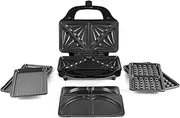 Salter EK2143FOUR XL 4-in-1 Snack Maker - Removable Non-Stick Cooking Plates, Panini Press, Electric Grill, Omelette/Waffle Iron, Toastie Maker, Sandwich Toaster, Deep Fill, Indicator Lights, 900 W