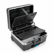 B&W Go Wheeled Outdoor Tool Case with Pocket Tool Boards Black with Wheel Handle
