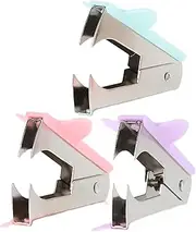 Happyyami Professional 3 Pcs Stapler Remover Set Mini Stapler Puller for Office Desk Macaron Design