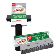 Sabco Double Sided Window Scraper + Replacement Blades 10PK