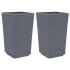 2x Garden Planters Planter Box Raised Bed Container Pots Outdoor Grey 32.5x57cm