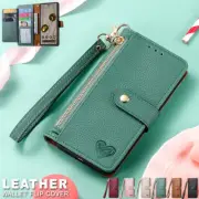 For Google Pixel 7A 7 Pro 8 6A 8 Pro Zip Leather Case Magnetic Card Wallet Cover