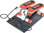 2 in 1 Stepper,Mini Stair Stepper,Exercise Machine with Resistance Band and LCD Display for Office Household Gym Indoor