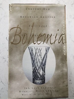 Vintage Bohemia Cut Crystal Ten Inch Vase