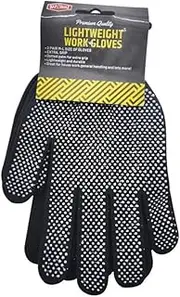 2 Pair Lightweight Work Hand Gloves Home General Garden Black Extra Grip