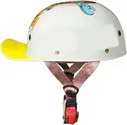 DOT Approved Retro Open Face Motorcycle Helmet Vintage Baseball Cap Half Helmets Men Women for Moped Cap Jet Scooter Street Cruiser with Mask Glasses