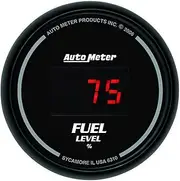 Auto Meter 6310 Sport Comp Digital Black 2-1/16" Programmable Gauge with presets Fuel Level