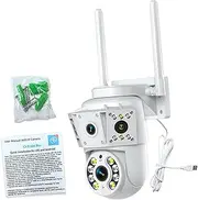 FVDPWYE Pan Tilt Security Camera 200W Rotatable Outdoor Utility Distant Viewing TF Card Storage 2 Way Talk Professional Practical