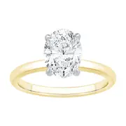 Bevilles 2.00ct Laboratory Grown Diamond Oval Cut Solitaire Ring in 18kt Yellow Gold and 18kt White