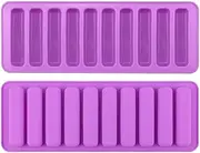 Finger Shaped Chocolate Bar Molds, 2 PCS 10-Cavity Long Strips Mold, Finger Biscuit Silicone Mold, Cereal Chocolate Bar Molds Baking Tray, Fondant Muld DIY Tools, Ice Cube Trays