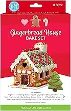 R & M International 2089 Gingerbread House 10-Piece Cookie Cutter and Baking Set with Recipe and Directions, Silver