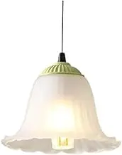 CJLWSLCO American Retro Cabbage Green Glass Chandelier Bedroom Dining Room Living Room Bar Aisle Decorative Chandelier LED E27 Light Source Pendant Light Modern Simple Home Lighting Fixtures Indoor Ad