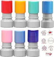 Teacher Stamps for Classroom 6PCS Self Inking Stamp with Adjustable Ink Output Pre-Inked Refillable Ink Stamps Simply Stamps for Marking Reviewing Assignments for Office School