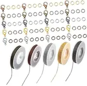 CORHAD 1 Set DIY Chains Jewelry Kit Durable Plated Chains with Lobster Clasps Jump Rings for Necklace Bracelet Anklet Making Colors for Versatile Crafting