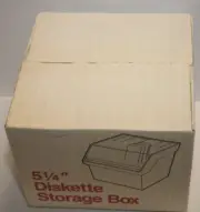 Vintage NOS 5 1/4” Floppy Disk Holder File Storage Box - Holds 55 Diskettes NIB