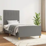 Bed Frame without Mattress Dark Grey 107x203 cm King Single Size Fabric vidaXL