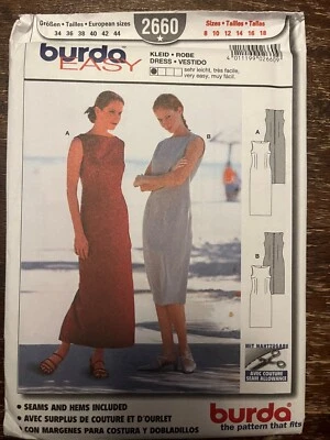 Burda 2660 UNCUT Sewing Pattern, Misses' Dress, Size 8-18