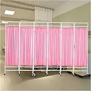 3/4/5/6-Panel Hospita Privacy Screen,Foldable Movable,for Clinics,Adjustable Indoor Divider(6Panel)