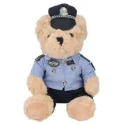 Officer Plush Bear Toy Cartoon Stuffed Furry Traffic Officer Bear Plush Toy For Kids Adults