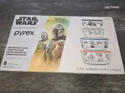 NEW Pyrex Star Wars 8 Piece Glass Food Storage Set 4 Bowls And 4 Lids