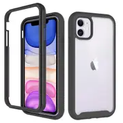 MCC Shockproof Bumper Case iPhone 11 Clear Back Cover Apple iPhone11 [Black]
