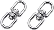 Y8HM 2 Pcs Tiny 5MM Double Ended Swivel Eye Hook, Plant Hanger Spinner Swivel Hook for Hanging Plants Bird House