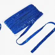 SparkleWave: 14-Yard Dark Blue Sequin Trim for Glittery Embellishments & Sewing